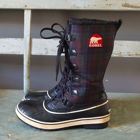 Sorel Shoes - 🔥HP🔥Sorel Tivoli High Boots Plaid Waterproof Fleece Lining Size Women's 10
